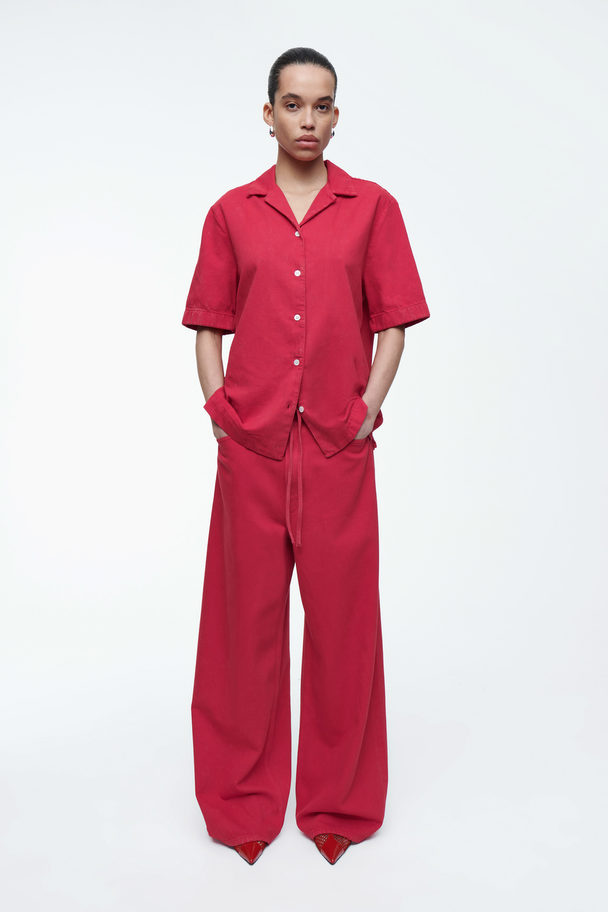 COS Garment-dyed Resort Shirt Red