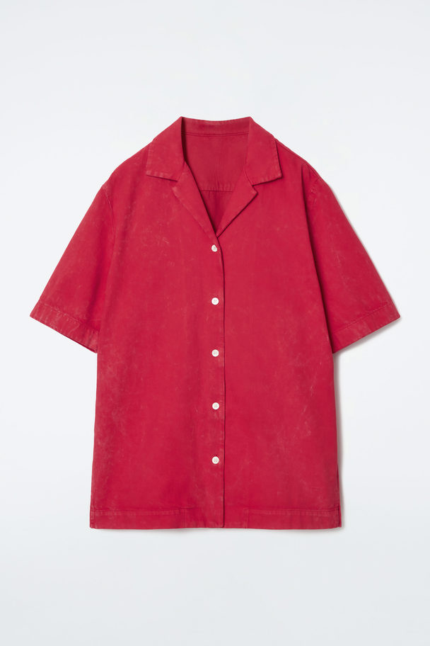 COS Garment-dyed Resort Shirt Red