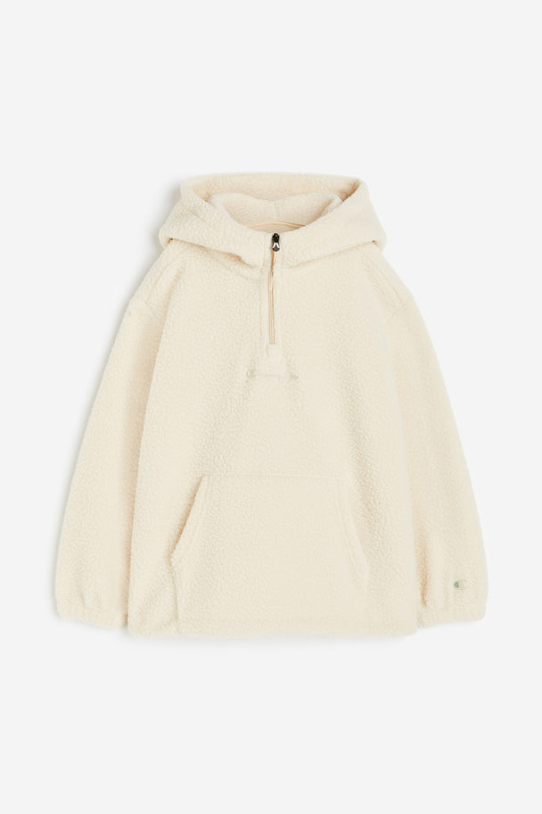 Champion Hooded Half Zip Top Parchment