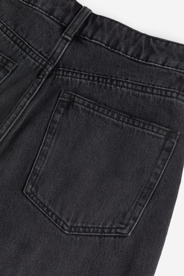H&M Straight High Jeans Dark Grey