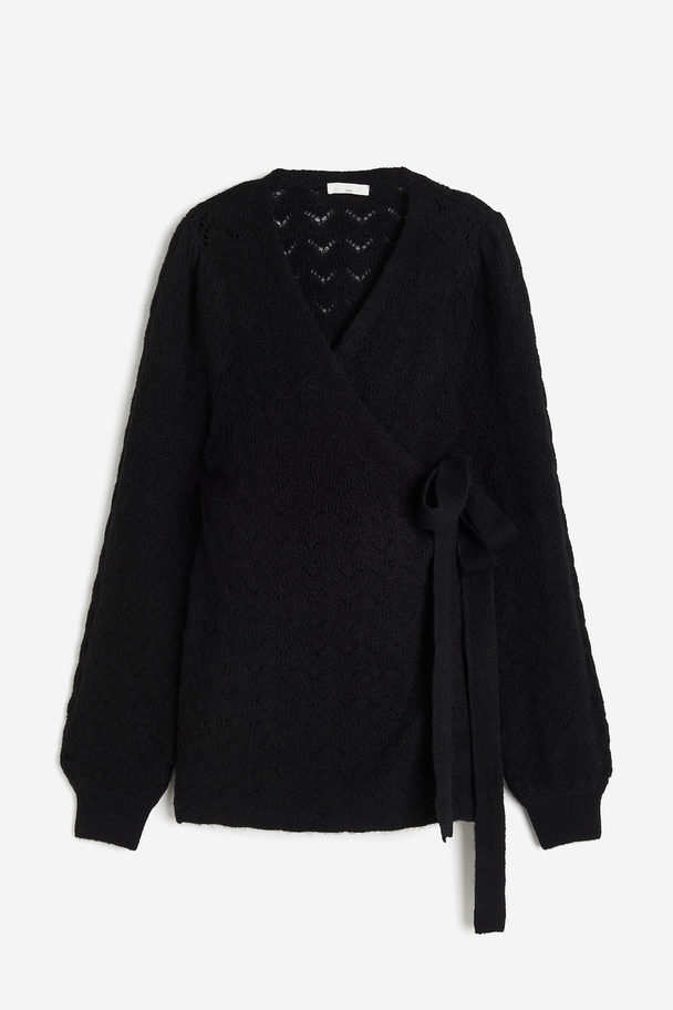 H&M Mama Before & After Pointelle-knit Cardigan Black