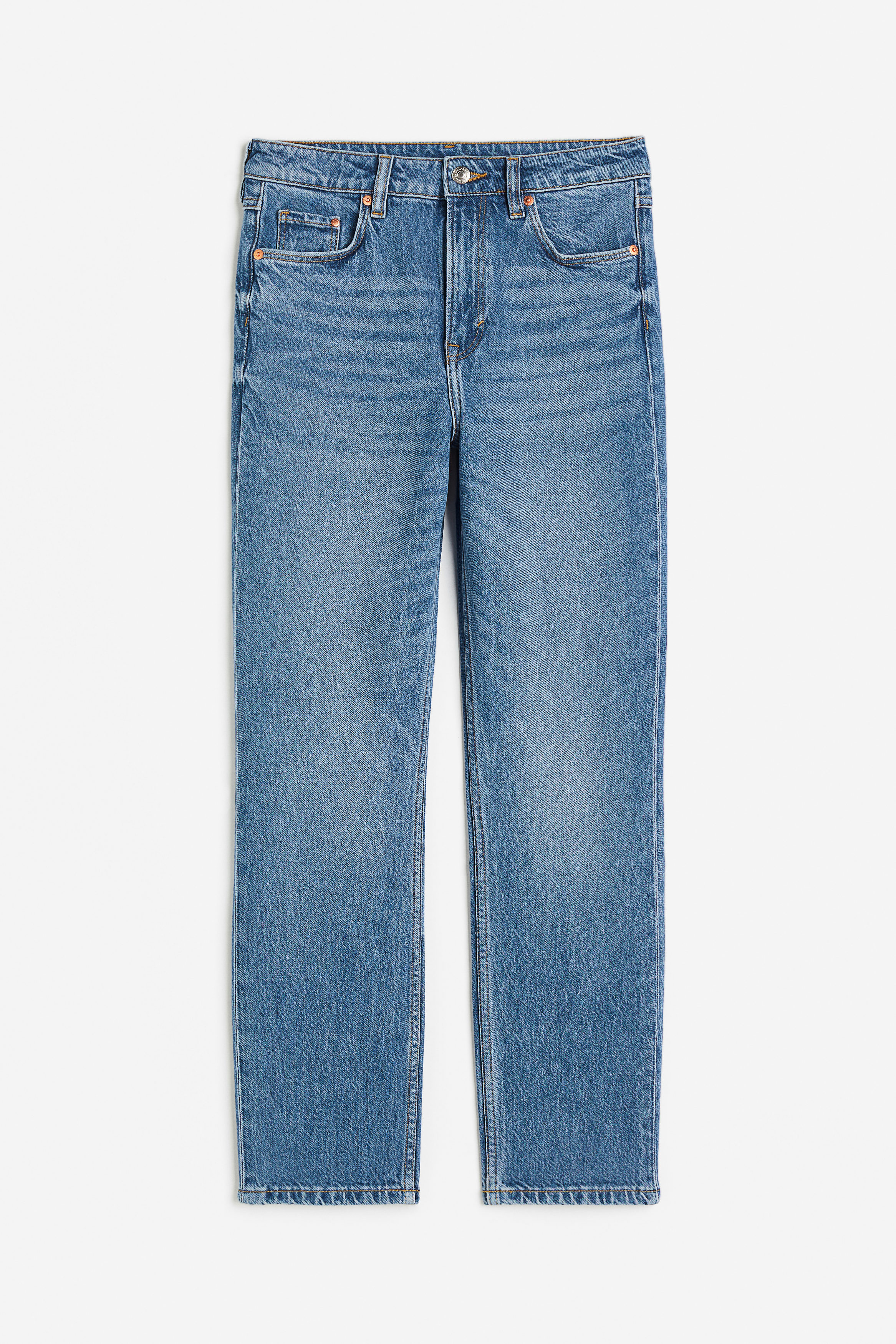 Billede af H&M Slim High Ankle Jeans Denimblå, Skinny jeans. Farve: Denim blue 002 I størrelse 50