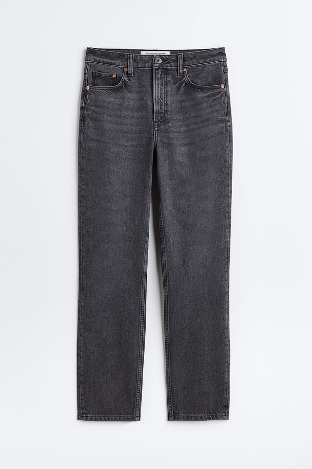 H&M Slim High Ankle Jeans Dunkelgrau