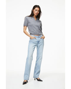 Straight Regular Jeans Helles Denimblau