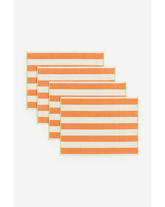 4-pack Striped Place Mats Orange/striped