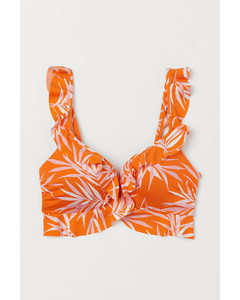 Push-up Bikinitop Met Volants Oranje/dessin