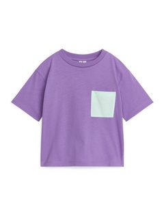 Contrast Pocket T-shirt Purple/mint
