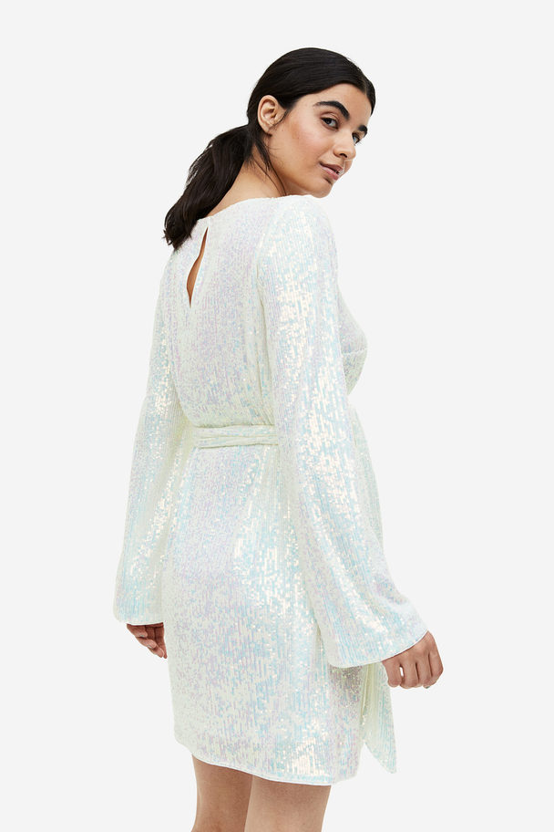 H&M Mama Sequined Dress White/holographic