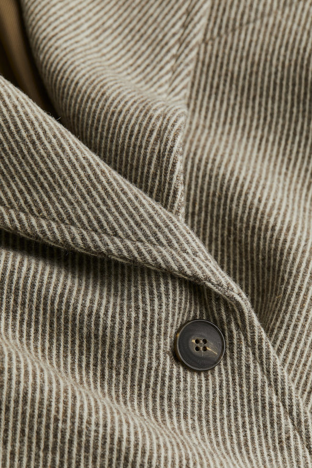H&M Wool-blend Blazer Greige/striped