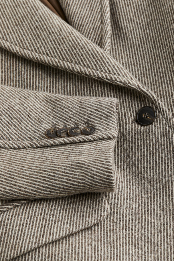 H&M Wool-blend Blazer Greige/striped