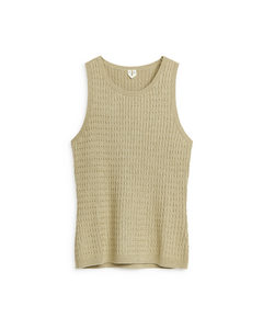 Cable-knit Tank Top Beige