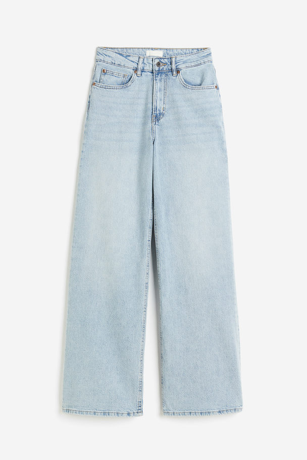 H&M Wide High Jeans Helles Denimblau