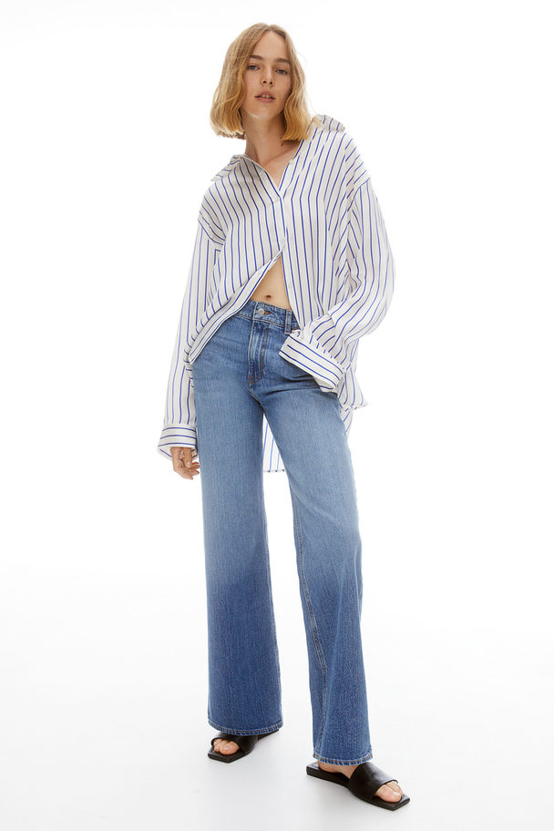 H&M Wide High Jeans Denimblauw