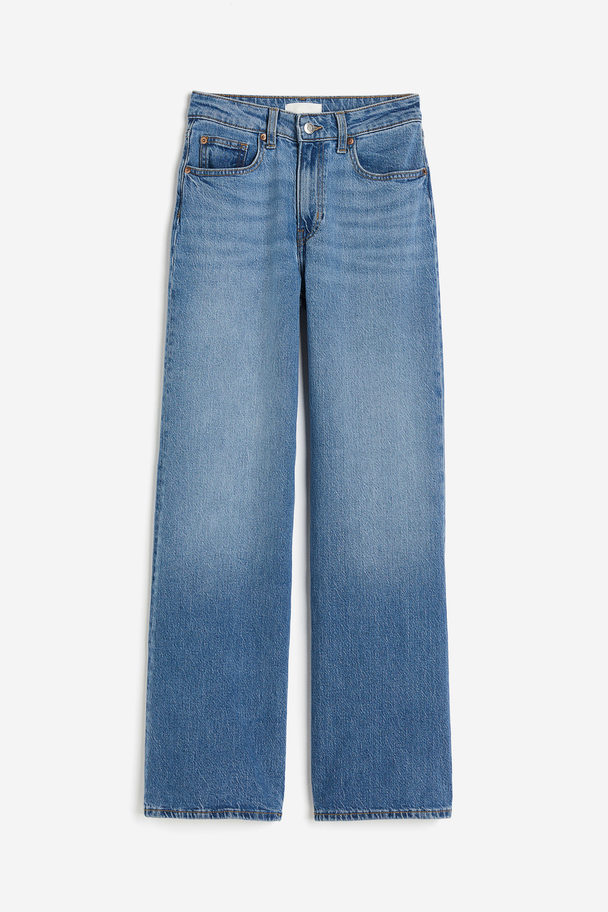 H&M Wide High Jeans Denimblauw