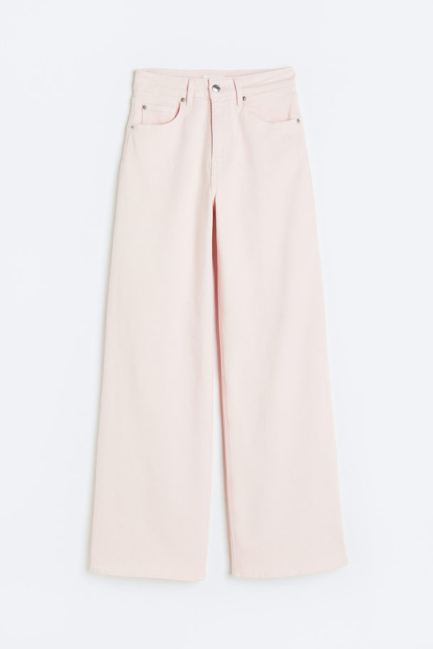 H&M Wide High Jeans Light Pink