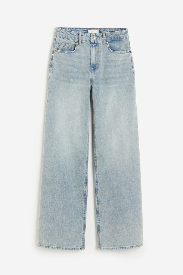 H&M Wide High Jeans Helles Denimblau