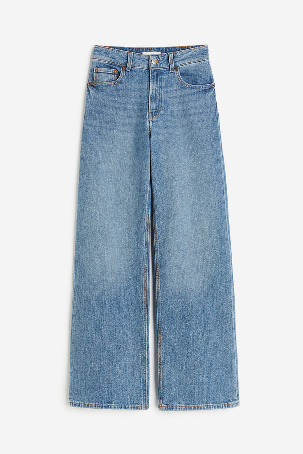 H&M Wide High Jeans Denimblau