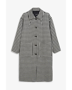 Single-breasted Classic Coat Houndstooth Print