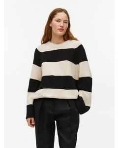Pullover aus Baumwollmix Schwarz/Weiß