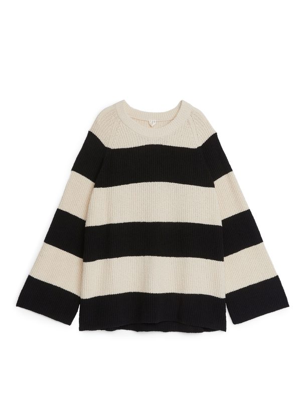 ARKET Sweater I Bomuldsblanding Sort/hvid