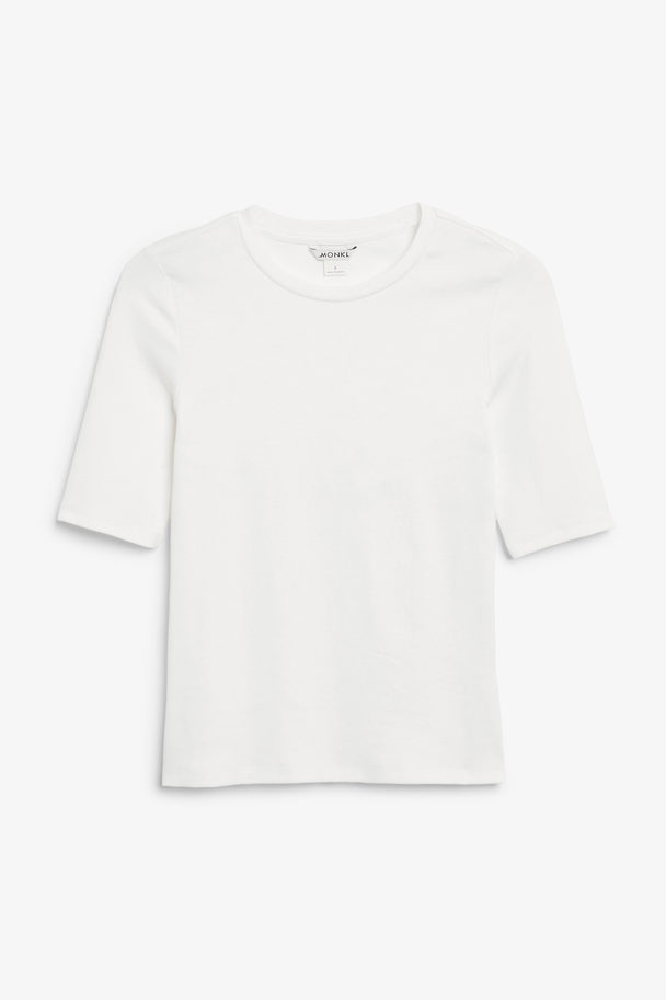 Monki Fitted Soft White T-shirt White