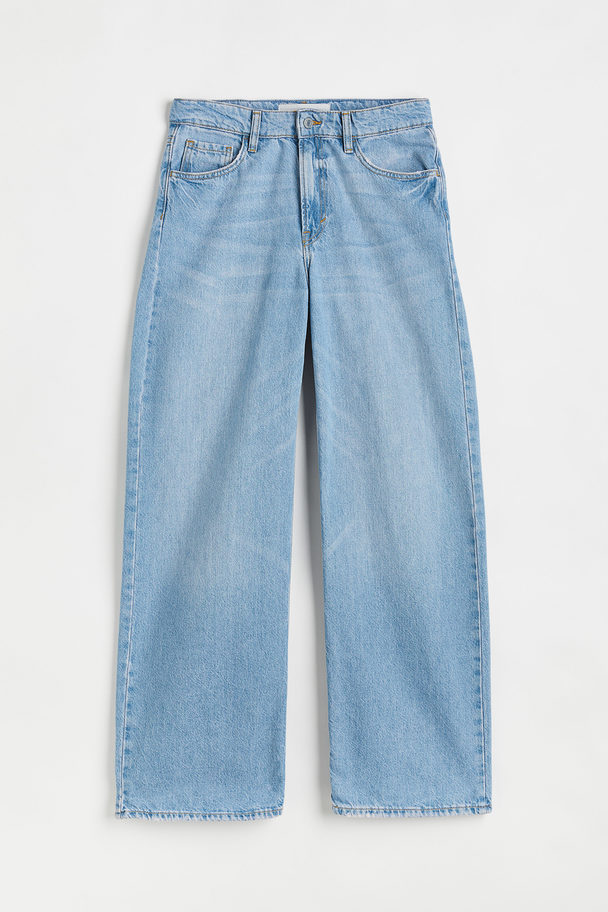 H&M Wide Low Jeans Hellblau