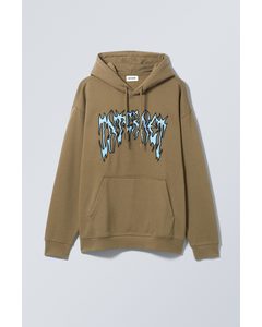 Bestickter Oversized-Kapuzenpullover Internet