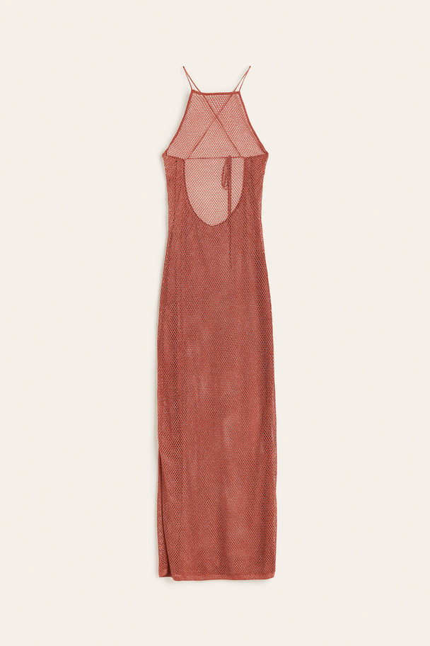 H&M Pointelle-knit Beach Dress Rust Red