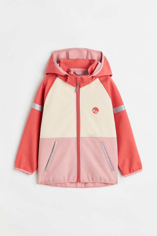 H&M Water-resistant Softshell Jacket Brick Red/natural White