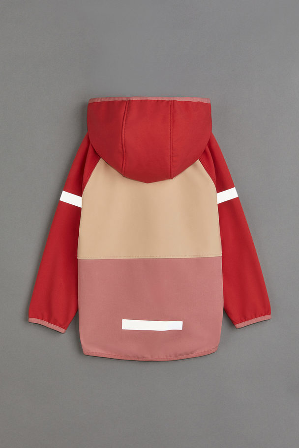 H&M Water-resistant Softshell Jacket Brick Red/natural White
