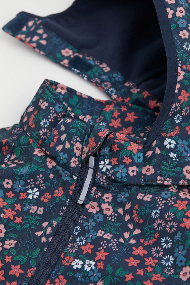 H&M Water-resistant Softshell Jacket Dark Blue/floral