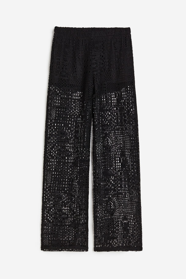 H&M Hose im Häkellook Schwarz