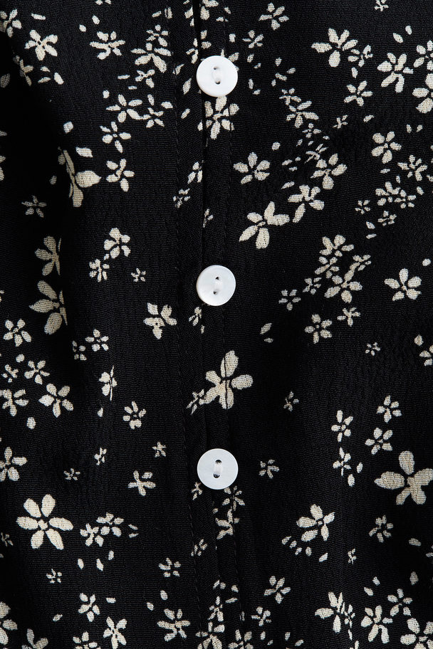 H&M Mama Button-front Dress Black/small Flowers