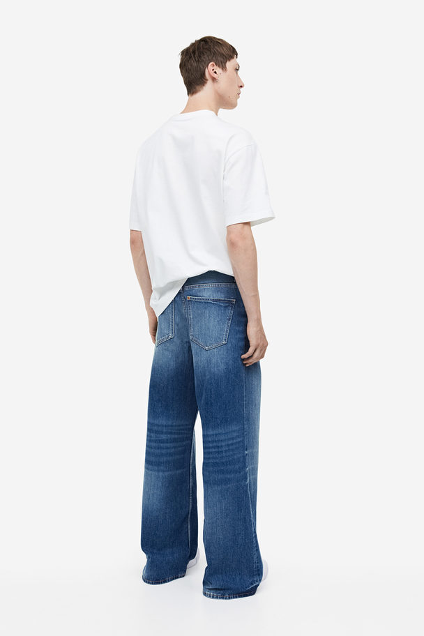 H&M Bootcut Loose Jeans Denimblå