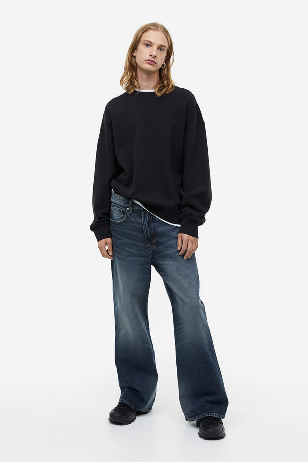 H&M Bootcut Loose Jeans Mørk Denimblå