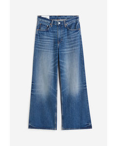 Bootcut Loose Jeans Denimblauw