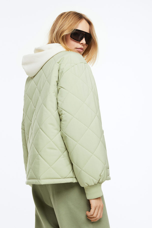 H&M Quilted Jacket Light Green