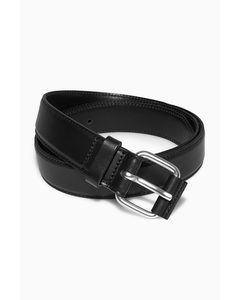 Buckled Leather Belt Black