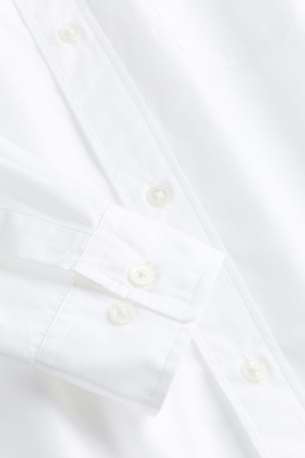 H&M Loose Fit Poplin Shirt White