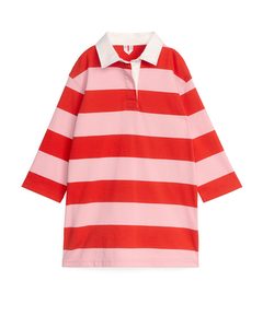 Oversized Rugby Dress Red/pink