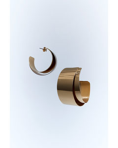 Double-layered Hoop Earrings Gold-coloured