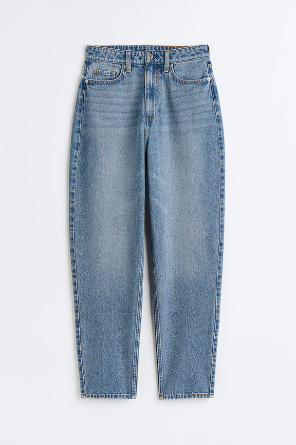 H&M Mom Loose Fit Ultra High Jeans Denimblå