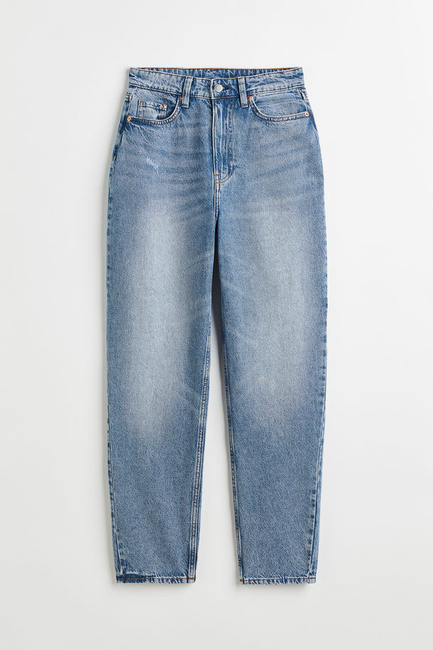 H&M Mom Loose Fit Ultra High Jeans Denimblå