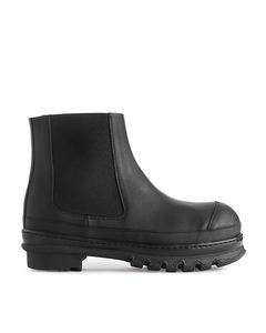 Low-cut Leather Boots Black