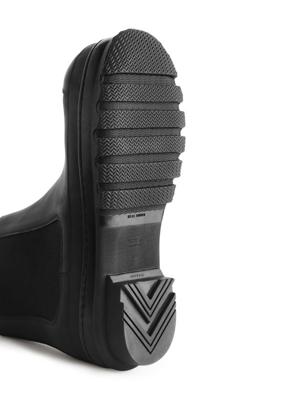 Arket Low-cut Leather Boots Black