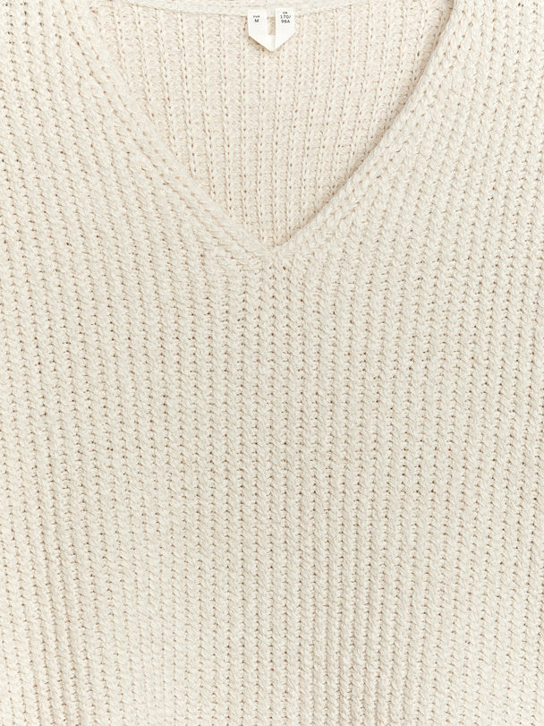 ARKET Pullover mit V-Ausschnitt Cremeweiß