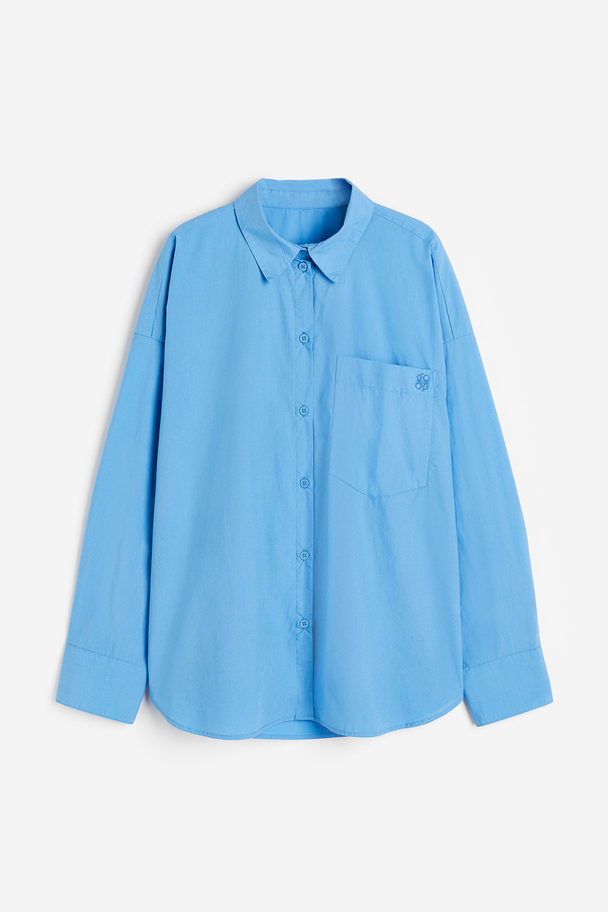 H&M Nattskjorte I Bomull Blå