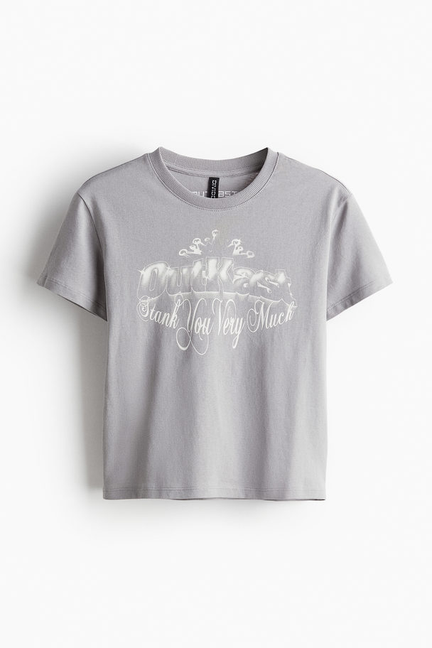 H&M T-shirt Med Tryck Ljusgrå/outkast