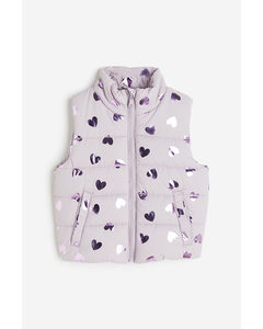 Puffer Gilet Light Purple/hearts