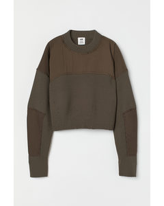 Cropped Pullover Khakigrün
